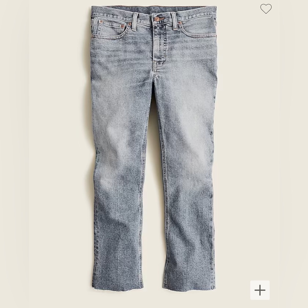 J. Crew 9" mid-rise demi-boot crop jean in Odette wash